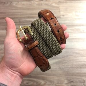 Brighton vintage leather nylon dress belt 42